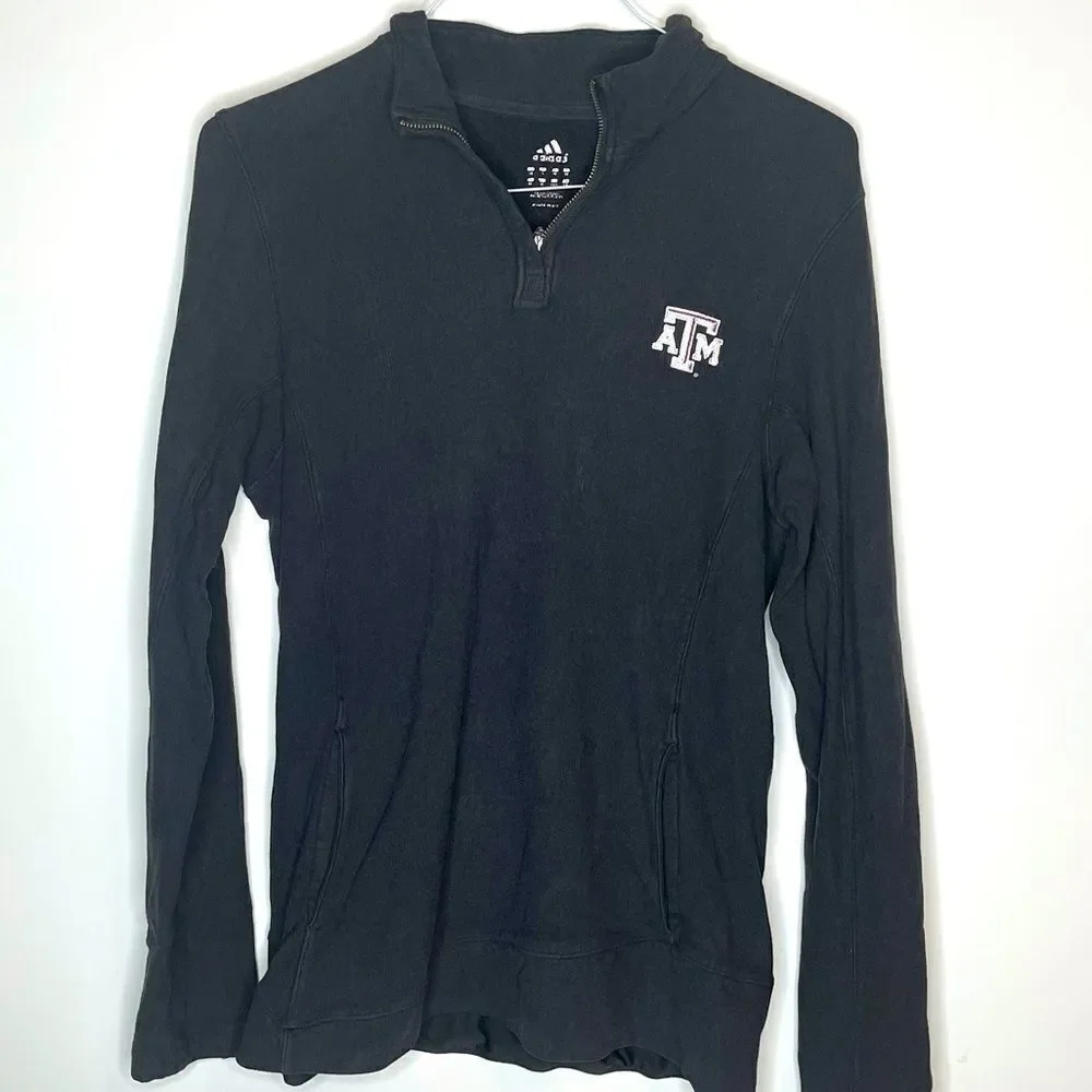 Adidas Texas A&M Long‎ Sleeve Polo Black Top